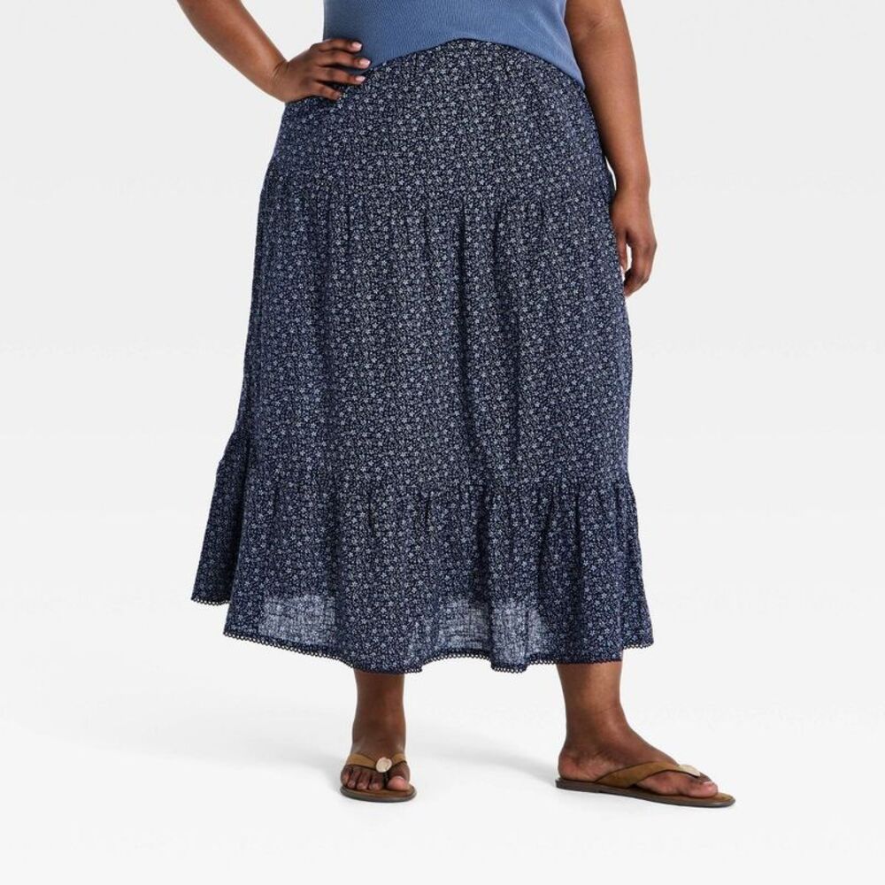 Universal Thread - Women's Printed Maxi Full Skirt - Universal Thread Blue
